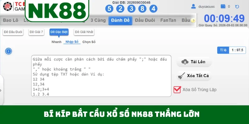 Bí kíp bắt cầu xổ số NK88 thắng lớn