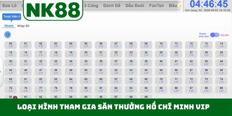 Loại hình tham gia săn thưởng Hồ Chí Minh VIP