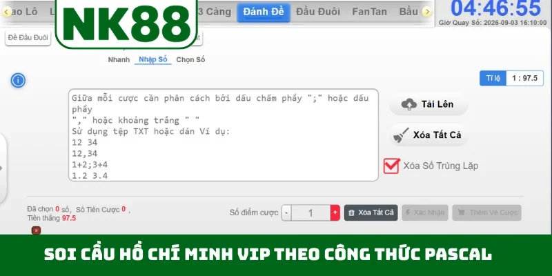 Soi cầu Hồ Chí Minh VIP theo công thức pascal